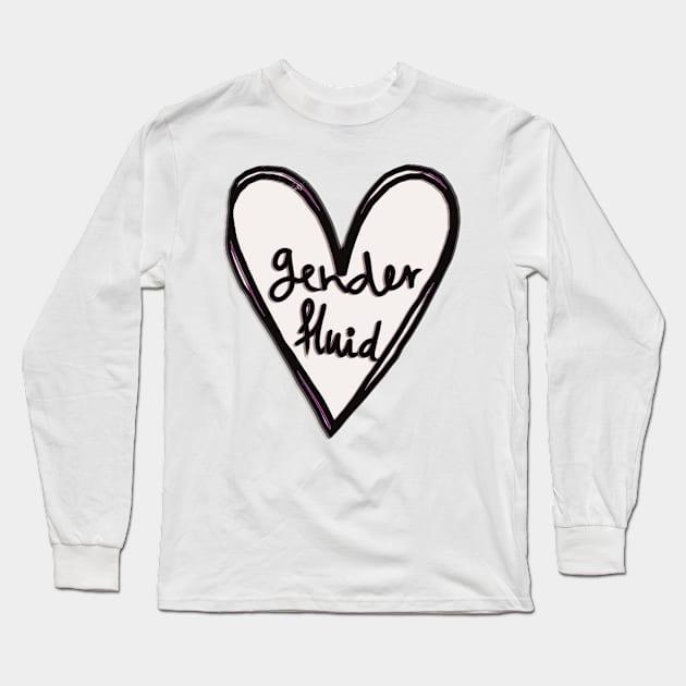 Gender Fluid Heart Long Sleeve T-Shirt by ROLLIE MC SCROLLIE